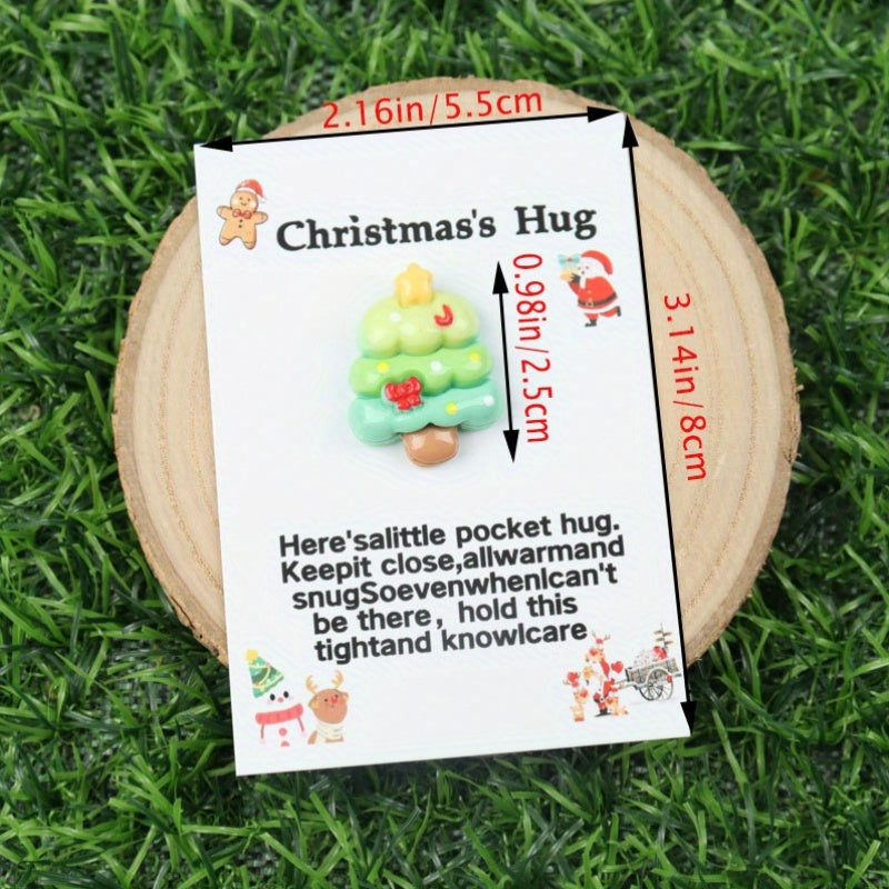 Set of 10 Christmas Gift Cards with Festive Resin Charms for Holiday Parties