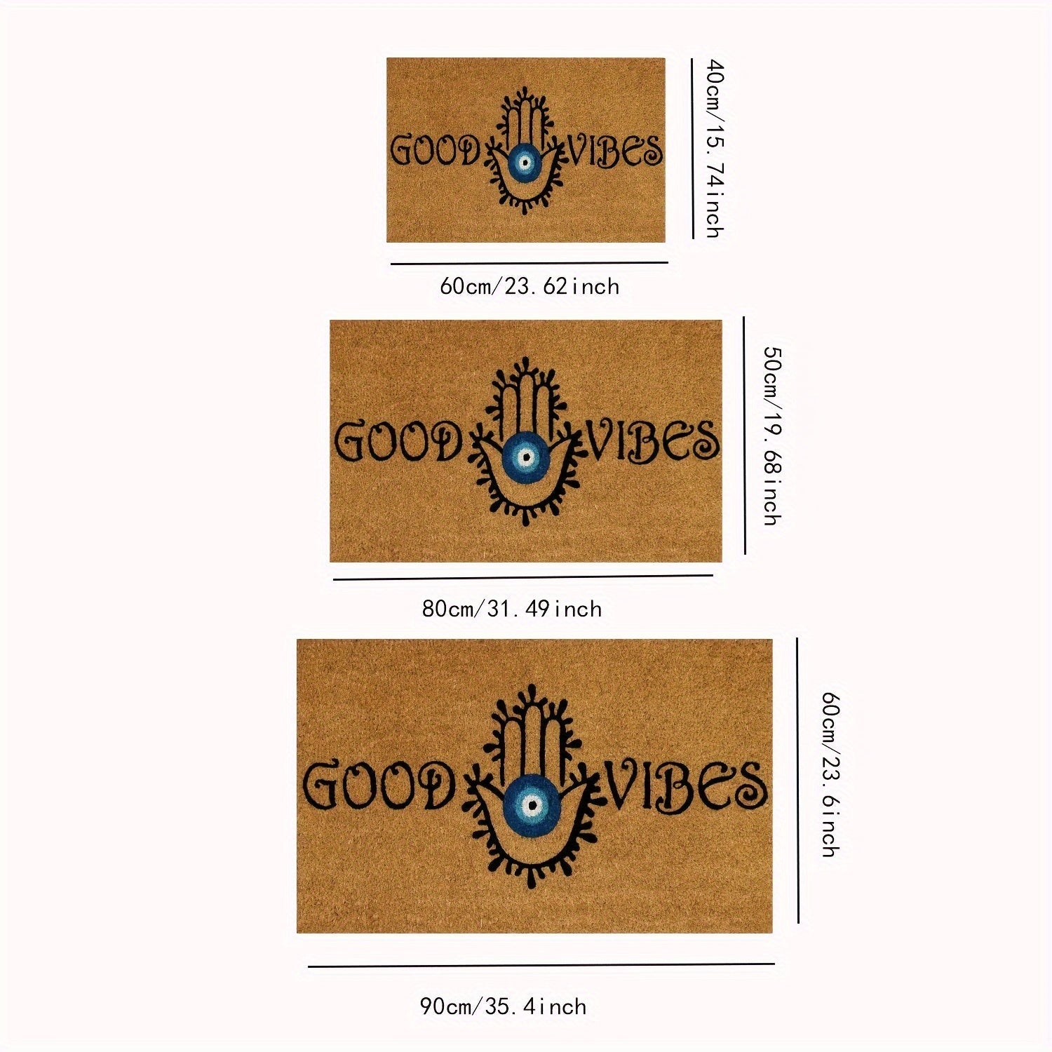 Alfombra de bienvenida de ojo malvado de poliéster duradero, antideslizante, para interior y exterior