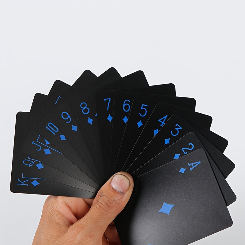 Black Plastic Playing Cards Waterproof Durable for Poker Board Games and Parties