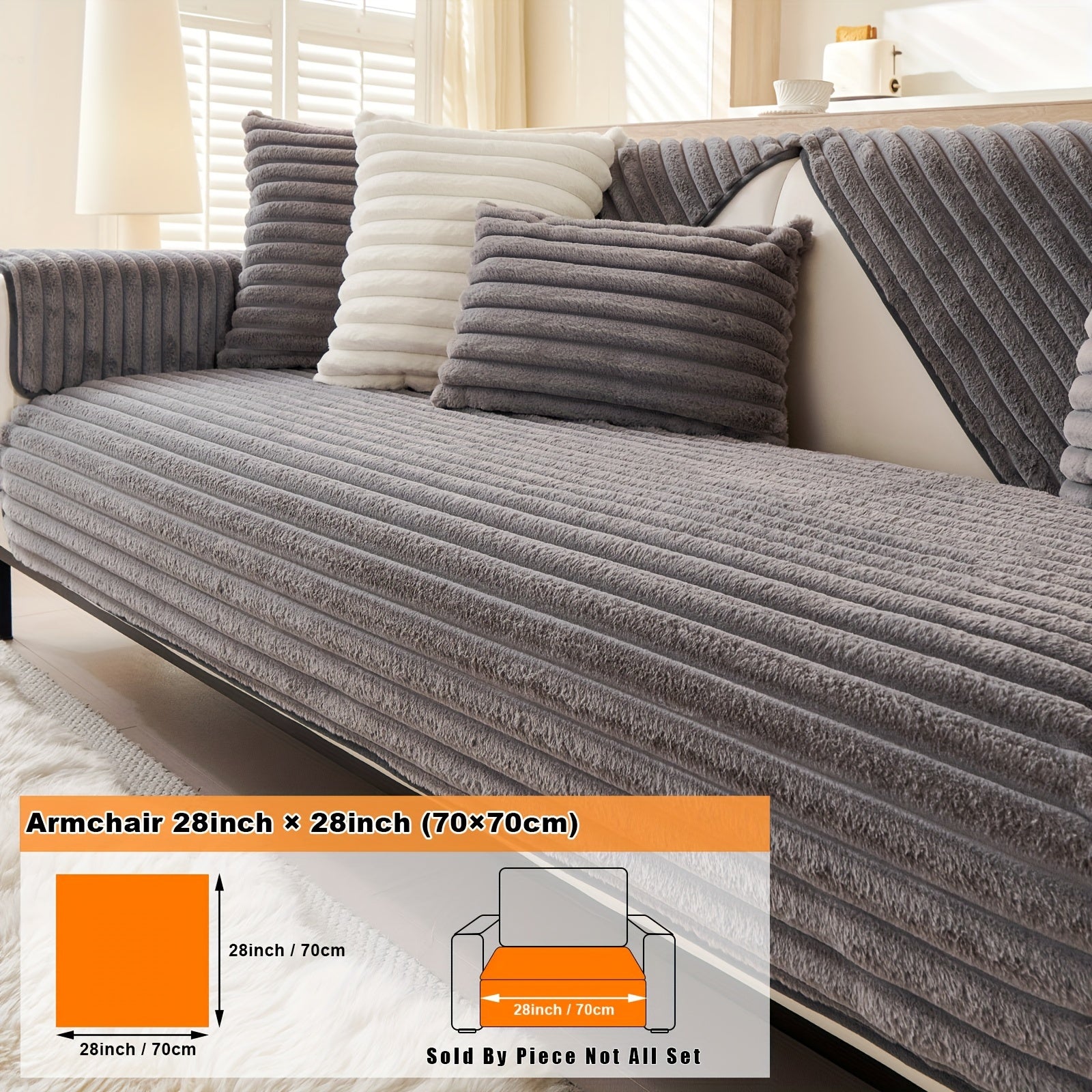 Barcha turdagi divanlar uchun mo'ljallangan, sun'iy quyon junidan tayyorlangan zamonaviy plush divan qoplamasi, mushuk va it egalari uchun iliqlik va himoya ta'minlaydi.