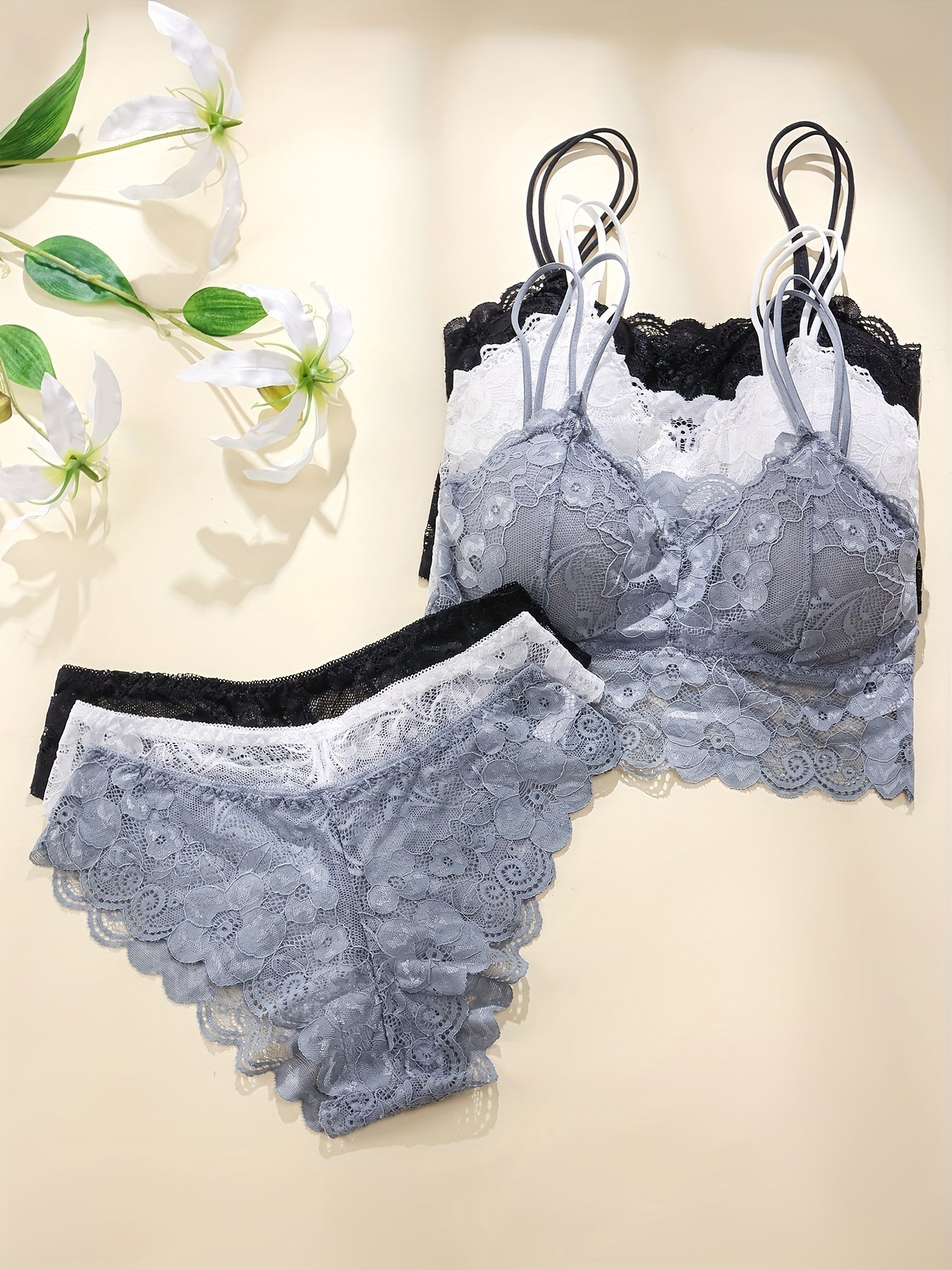 Teen Lace Bralette and Panty Set with Removable Cups