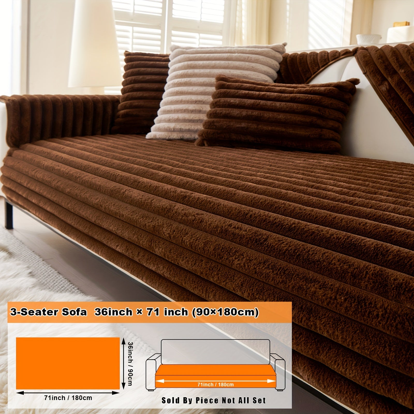 Barcha turdagi divanlar uchun mo'ljallangan, sun'iy quyon junidan tayyorlangan zamonaviy plush divan qoplamasi, mushuk va it egalari uchun iliqlik va himoya ta'minlaydi.