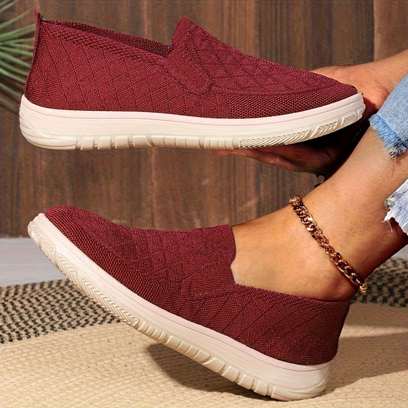 Women’s Slip-On Loafers Lightweight Breathable Fabric Black Casual Shoes