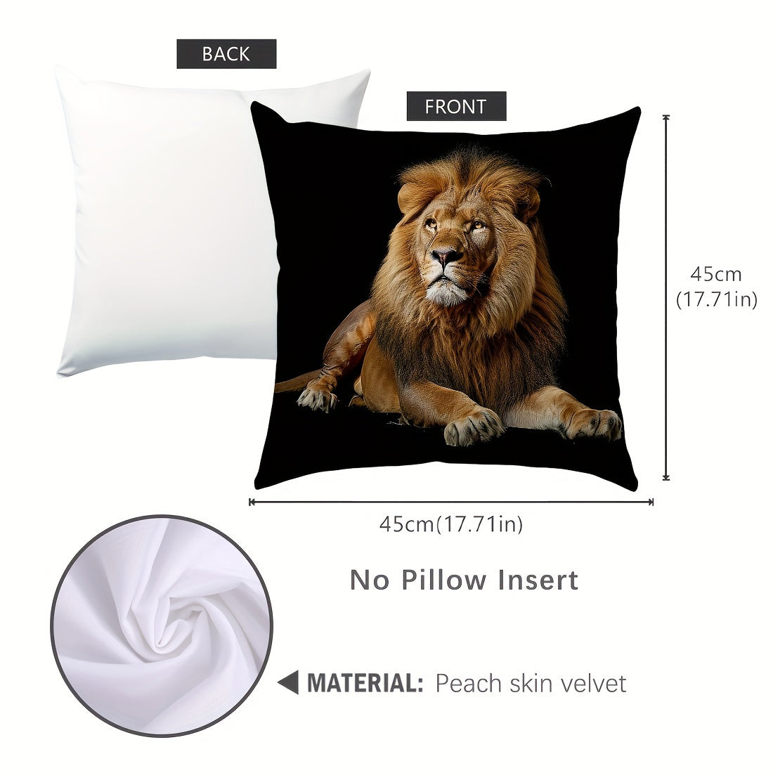 Soft Velvet Throw Pillow Cover 45.72cm with Zip Closure for Living Room Bedroom Car Decor