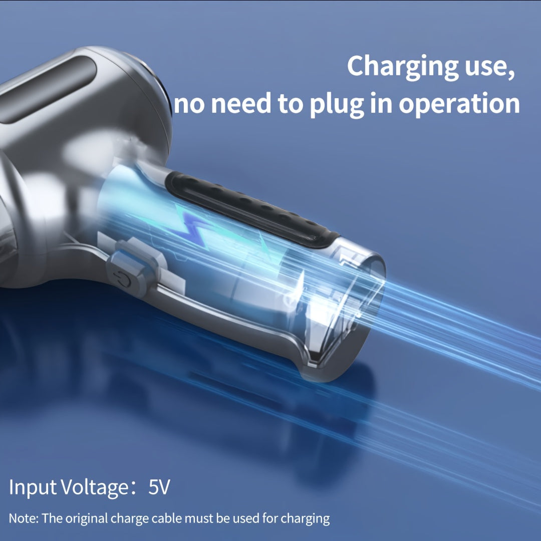 Compact Cordless Vacuum Cleaner with Strong Suction, Rechargeable USB, Car and Home Use