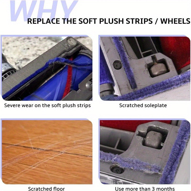 Replacement Soleplate Wheel Set for Vacuum Cleaners V6 V7 V8 V10 V11 V15 DC58 DC59 DC62