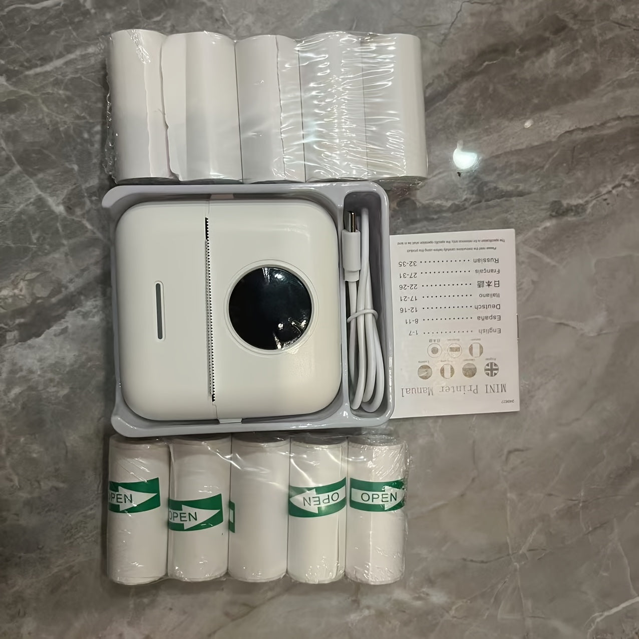 Portable Mini Thermal Printer Monochrome Label and Photo Wireless USB Charging