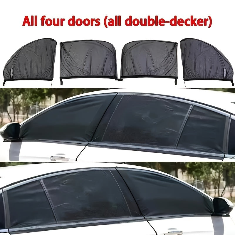 Black Sunshade for Car Windows Elastic Thermal Insulation UV Protectant
