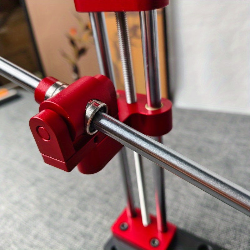 2525 Professional Fixed Angle Knife Sharpener Set with Quick Sharpening System, Adjustable Grinding Tools, Flip-Off Function for Easy Storage, Red & Black Design, Precision Grinding, Sleek