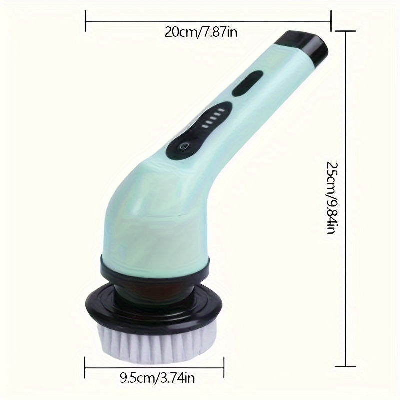 Electric Cleaning Brush Set with 8 Replaceable Heads Cordless Rechargeable for Floors Bathroom Tiles
