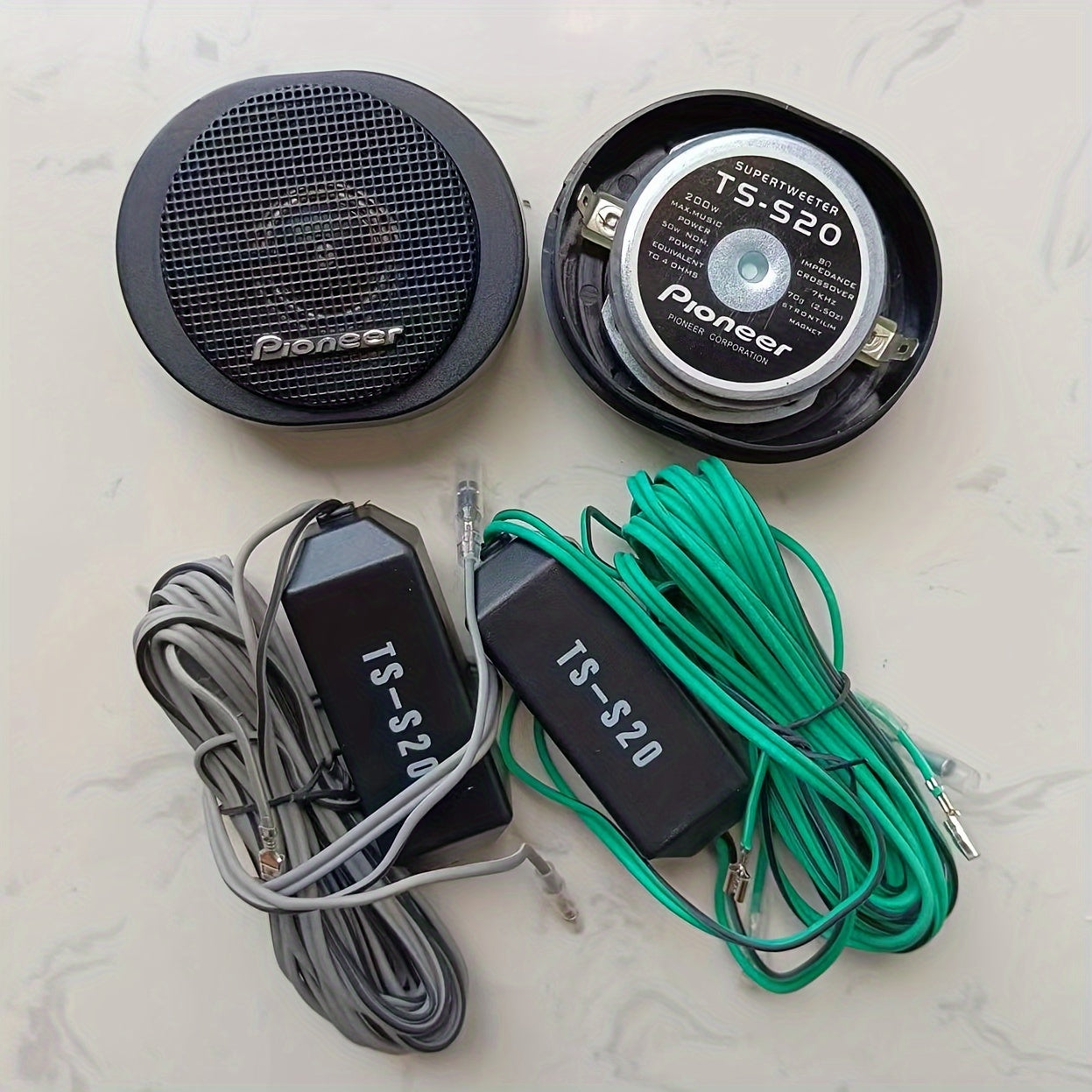 Tweeters de cúpula de acero de alta potencia de 200W para coche, mejora en negro, par