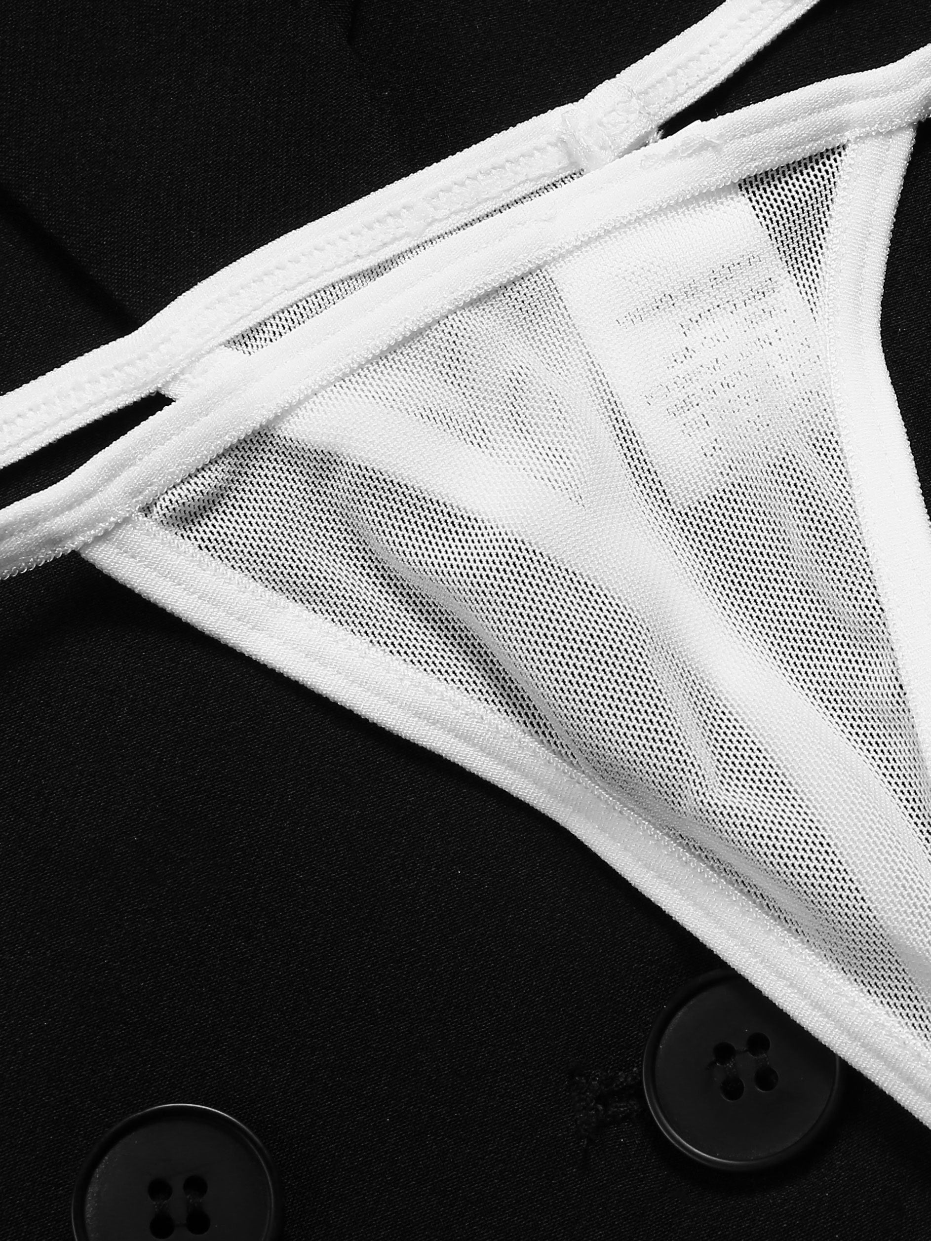 Sheer Mesh Lingerie Set with Halter Bra and Thong for a Sexy Look