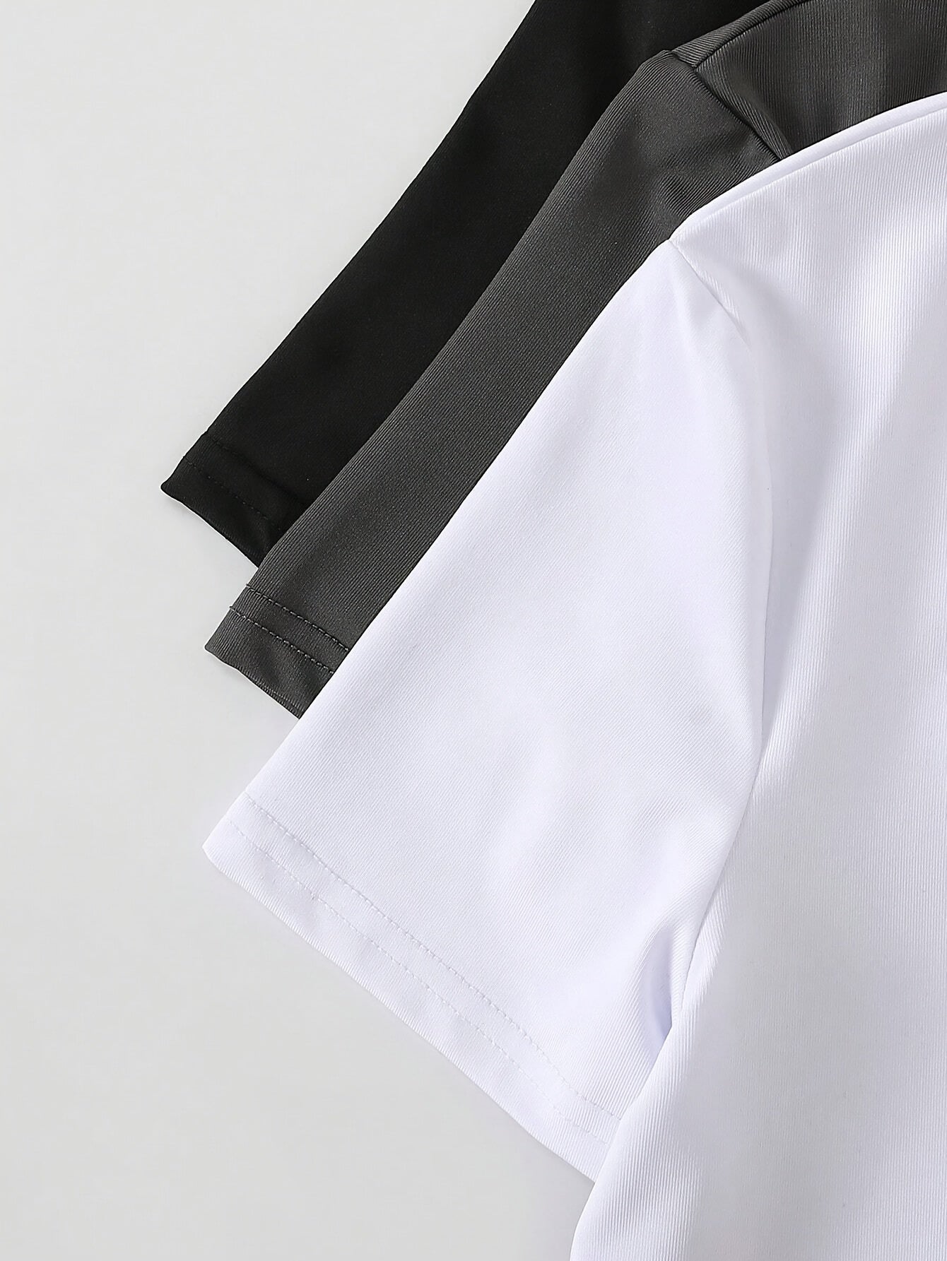 Women's Slim Fit Crop Tops Pack of 3 Short Sleeve Solid Color Polyester Casual