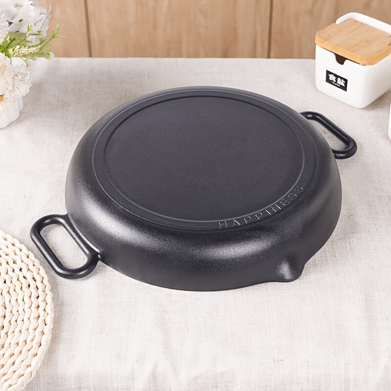 Enamel Cast Iron Skillet 32cm Non-Stick Pan for Eggs Steak Kitchen Use