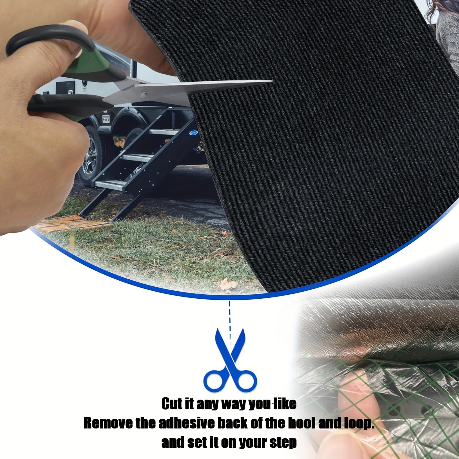 3-комплект легких нескользящих покрытий для ступенек из полиэстера для автодома и кемпера