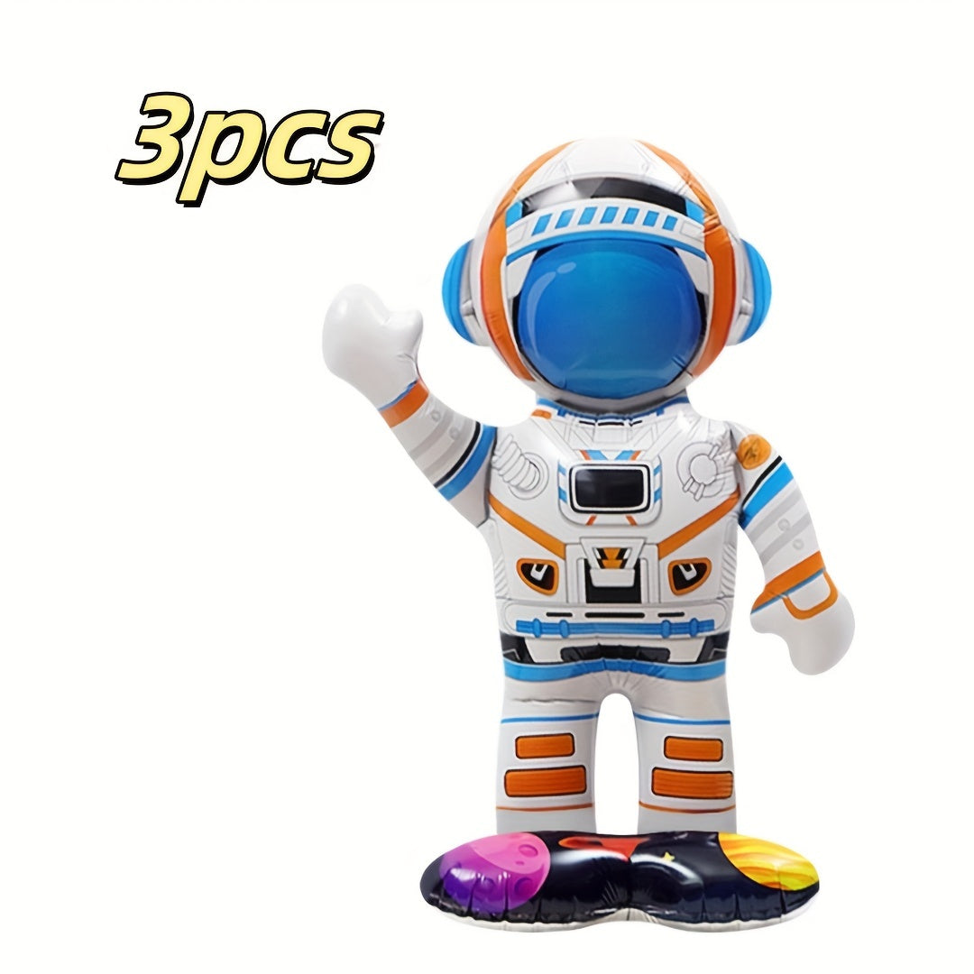 3-Piece Cartoon Rocket Astronaut Balloons for Party Decorations for Birthdays Weddings and More