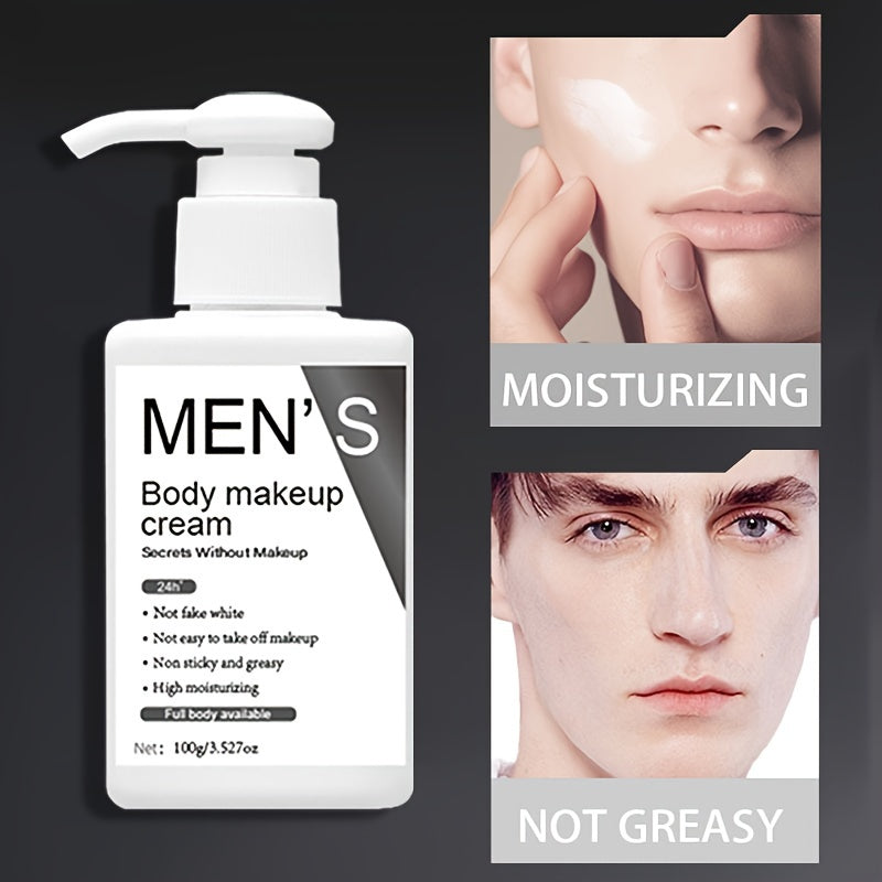 Men's Body Makeup Cream Full Body Moisturizer Hypoallergenic Pore Concealing