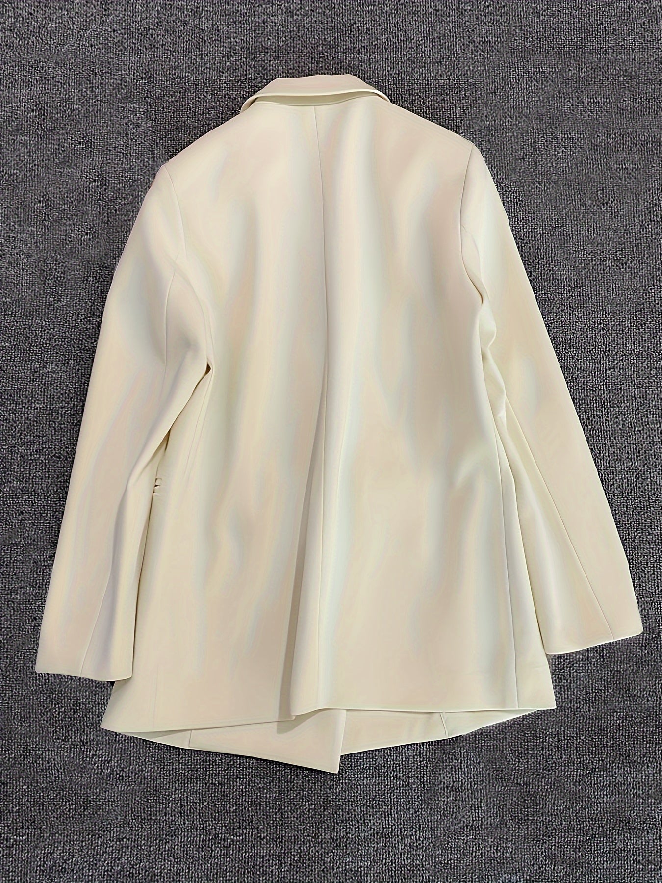 Women's Double-Breasted Blazer Long Sleeve Solid Polyester for Work Spring Fall