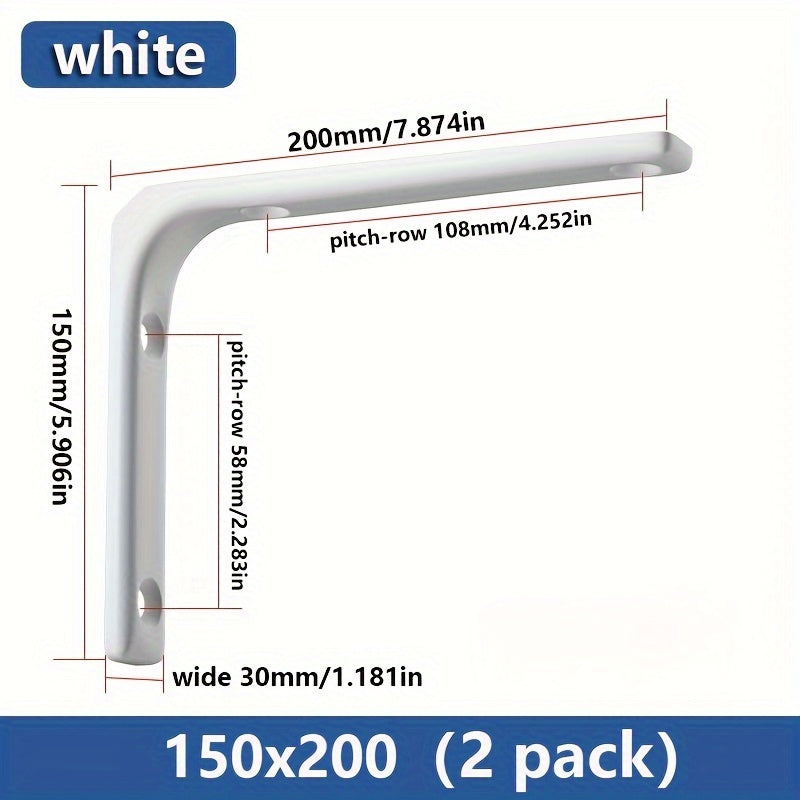 Triangle Bracket Holder Set for Wall Mount, L-Shaped Shelf Support Rack