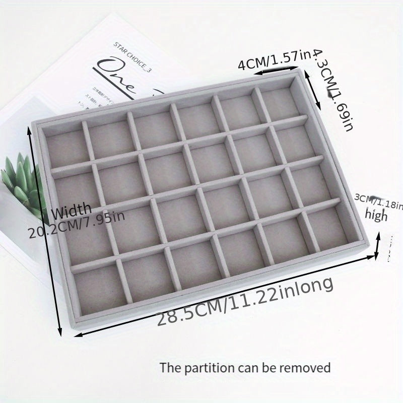 Jewelry Storage Box with Compartments for Rings Earrings Bracelets Necklaces and Watches 28.5cm x 20.5cm