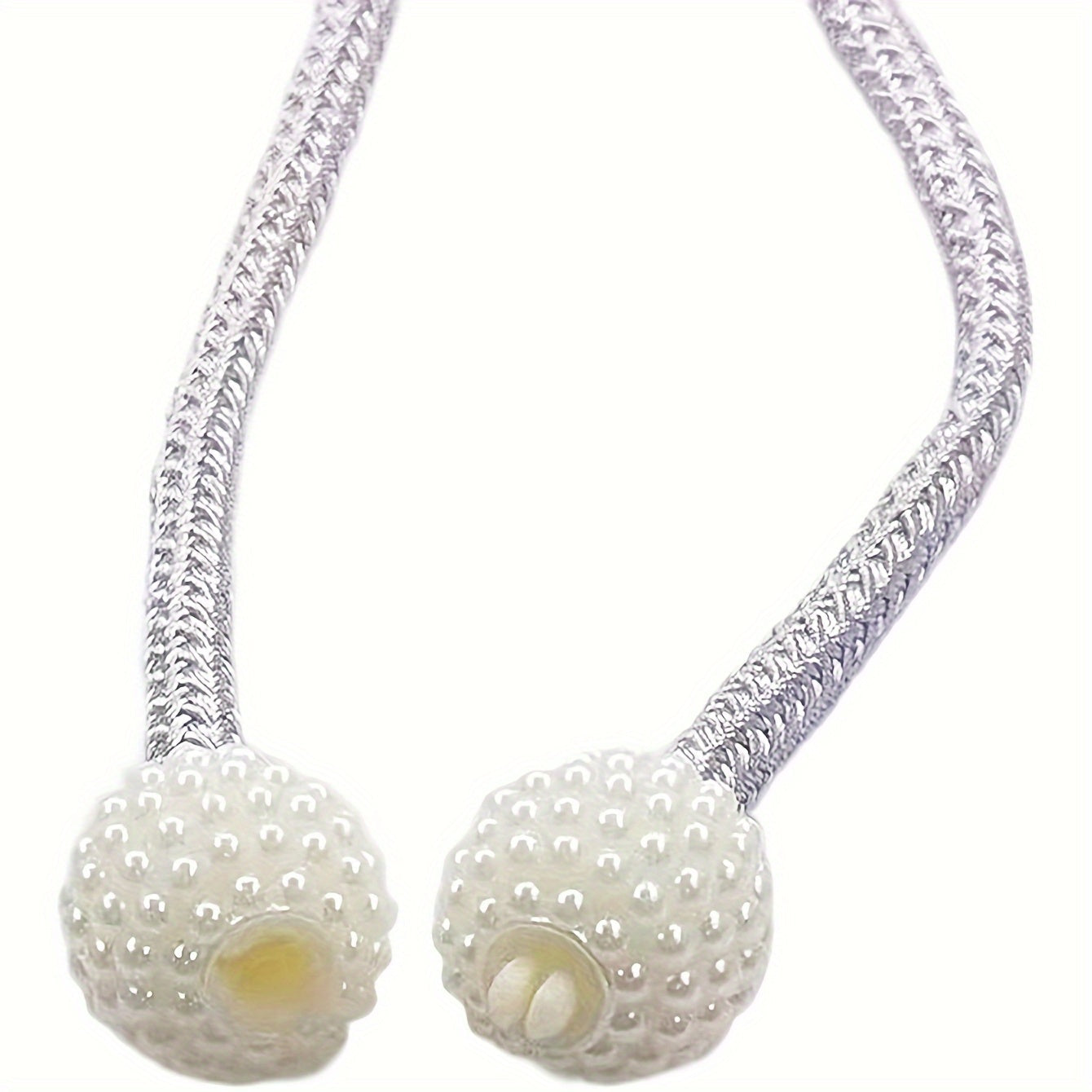 Set of 4 Magnetic Curtain Tiebacks with Artificial Pearl Balls for Elegant Home Decor