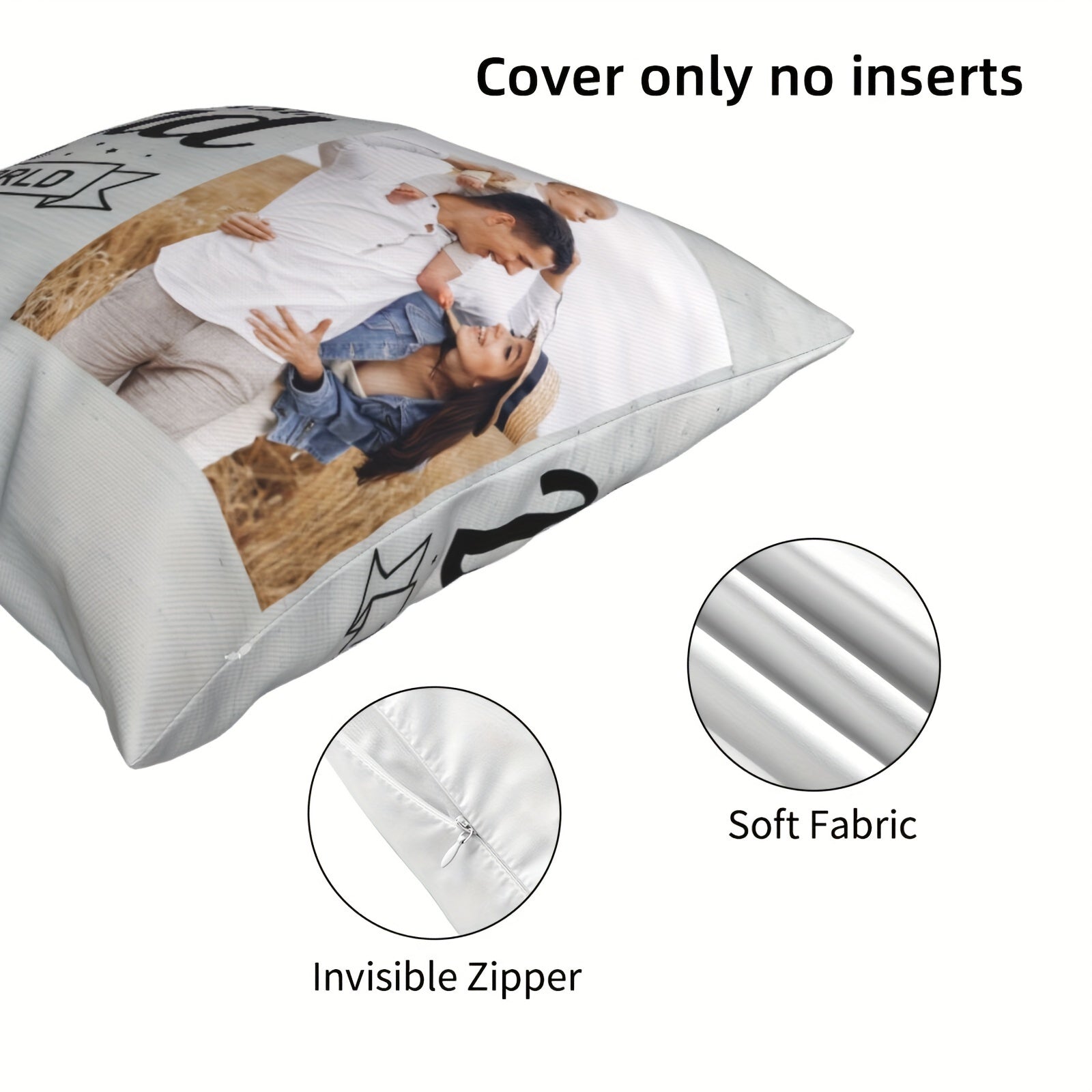 Personalized Dad Photo Pillowcase for Father's Day Christmas Birthday Gift Home Decor