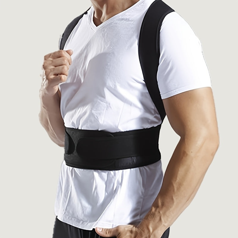 Unisex Posture Corrector Back Brace Adjustable Spine Support Breathable Knit Fabric