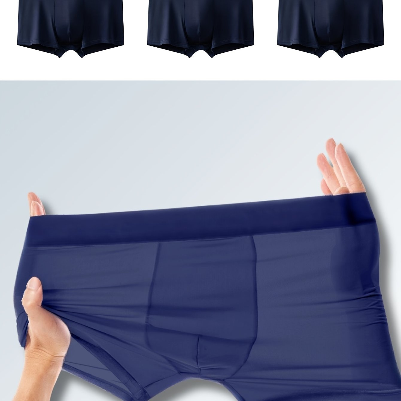 Boxers de hielo para hombre, transpirables, elásticos, suaves, cómodos, con cinturilla elástica