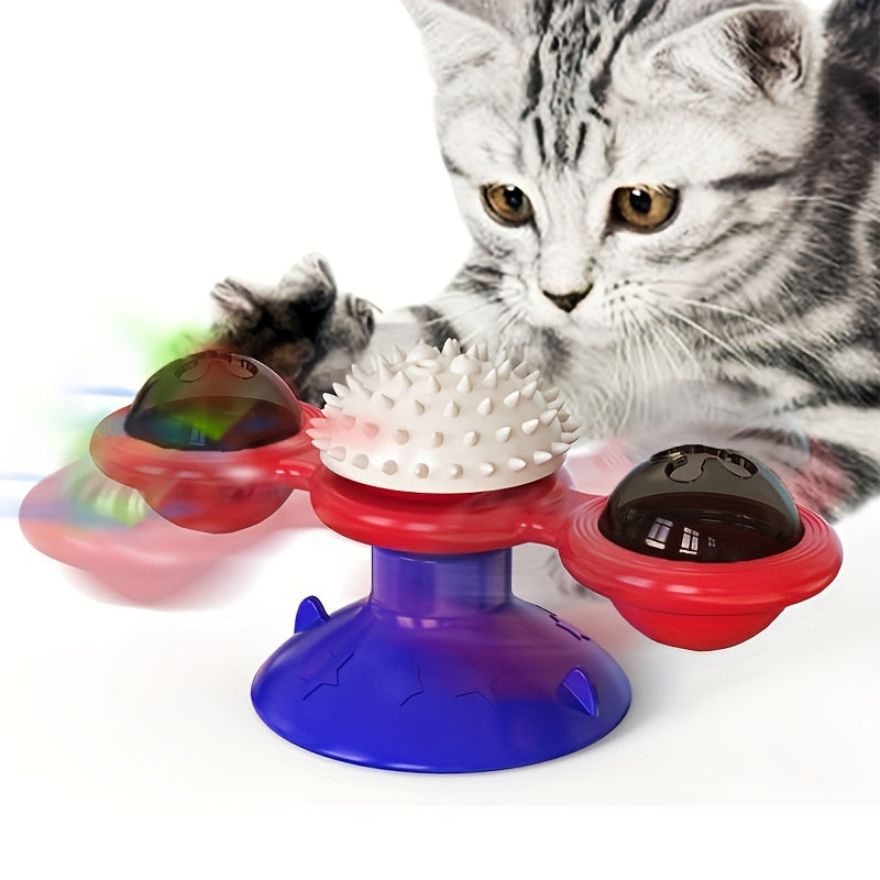 Rotating Cat Toy with Windmill Turntable Stimulates Play and Vitality