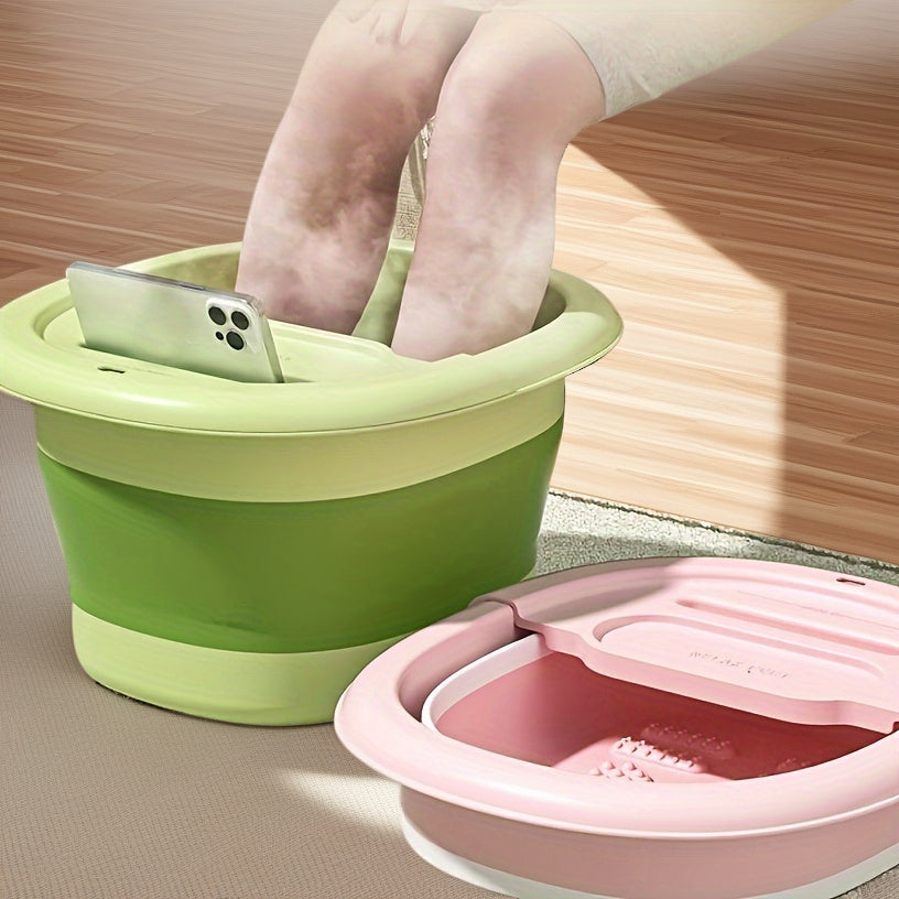 Portable Foldable Foot Bath Tub with Massage Bottom No Electricity PP Material Easy Storage