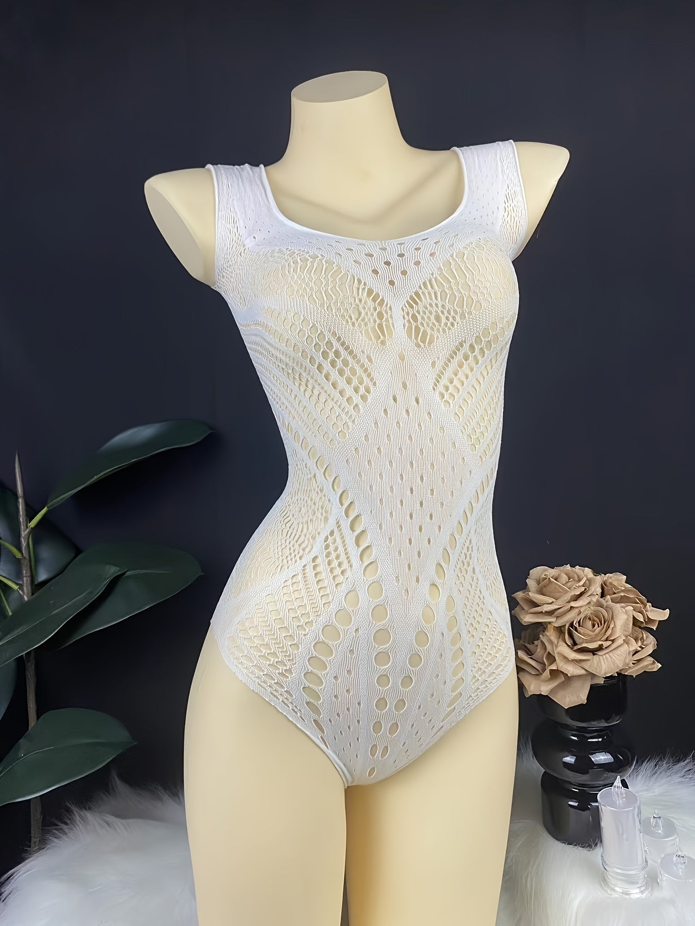 Women’s Floral Embroidered Mesh Crop Top Sexy Sheer Lingerie