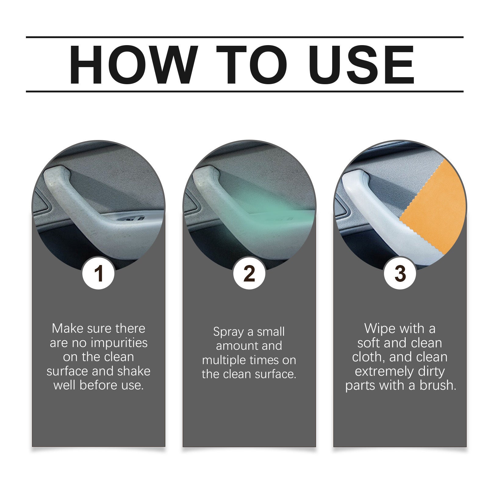 Spray limpiador de interiores para coche 120ml para asientos, tablero y techo