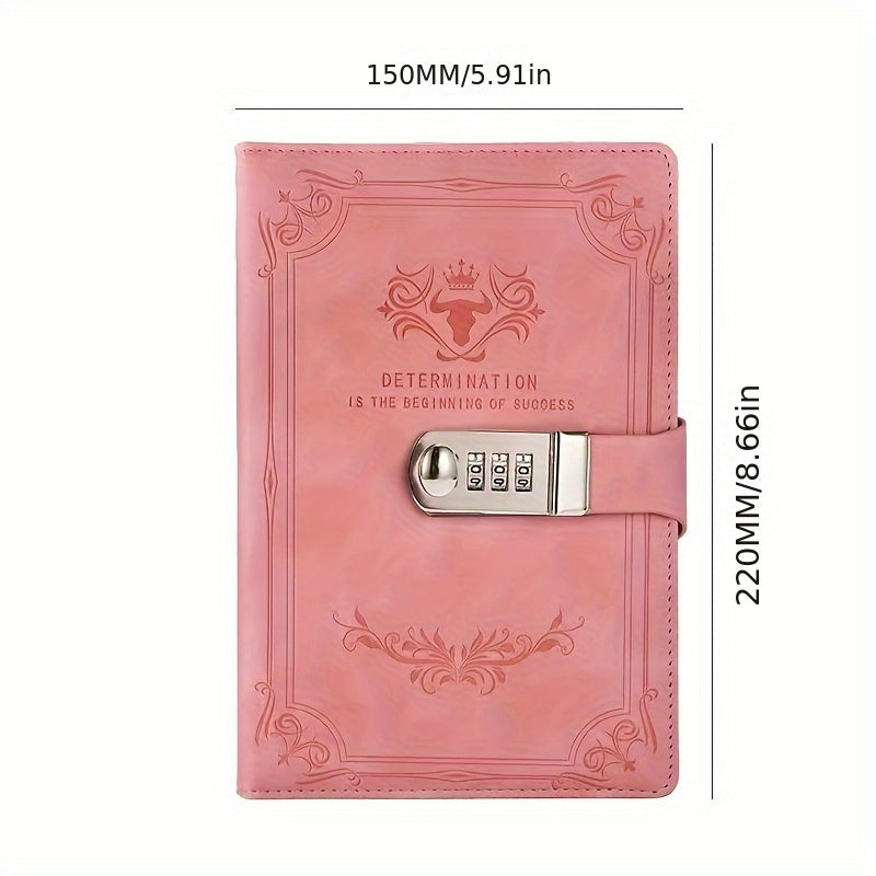 A5 Retro Parol yozuv kitobi, qulflangan, vintage fantastika uslubi