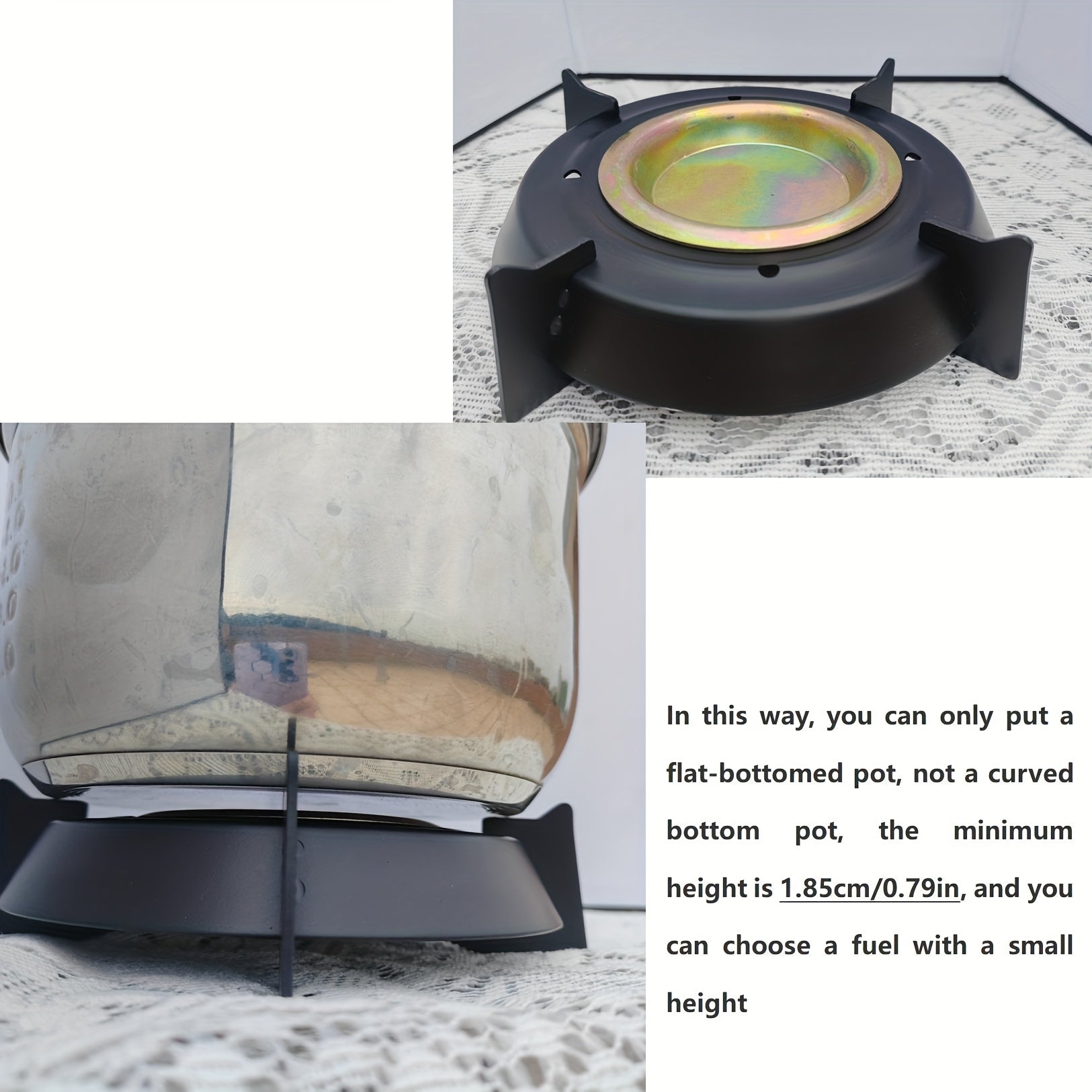 Portable Small Desktop Heating Stove Set with Sturdy Rack for Multi-Fuel Use