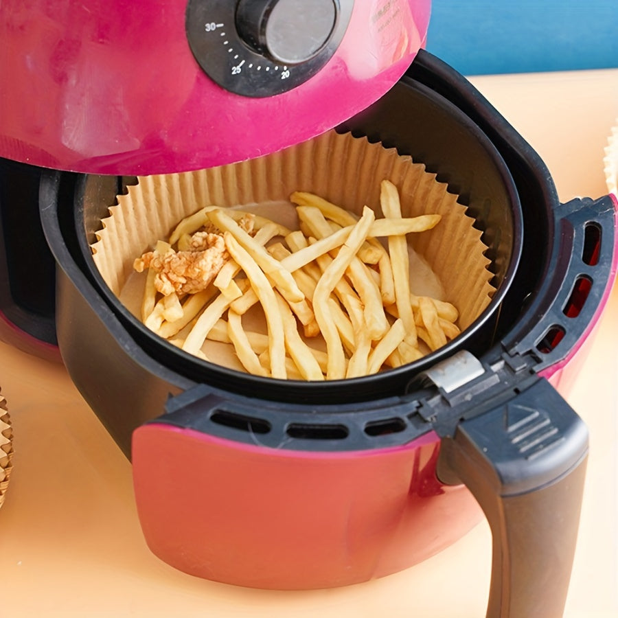 50 dona yopishmaydigan havo frayer uchun qog'ozlar, pishirish, grill qilish, suv o'tkazmaydigan, yog'ga chidamli