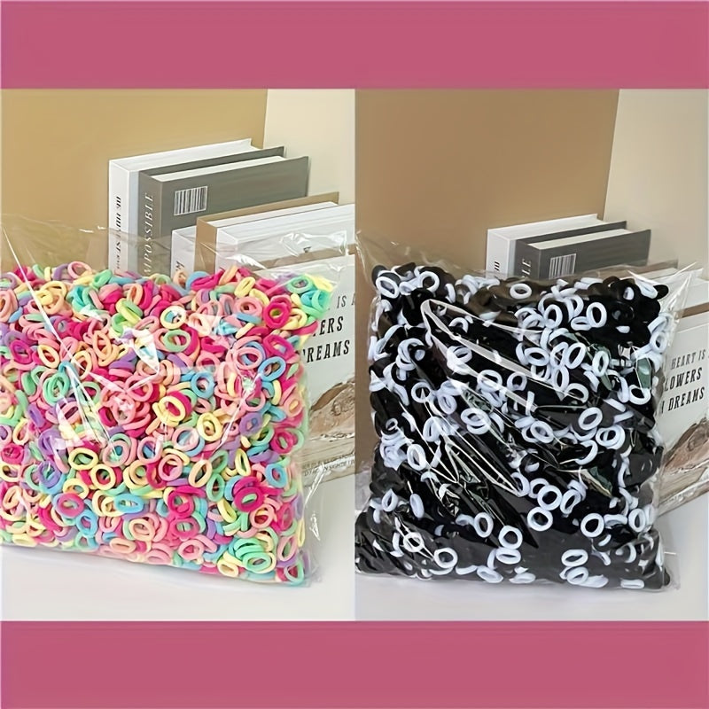 200 rang-barang yumshoq elastik soch bog‘lamlari, qizlar uchun ponytail to‘plami