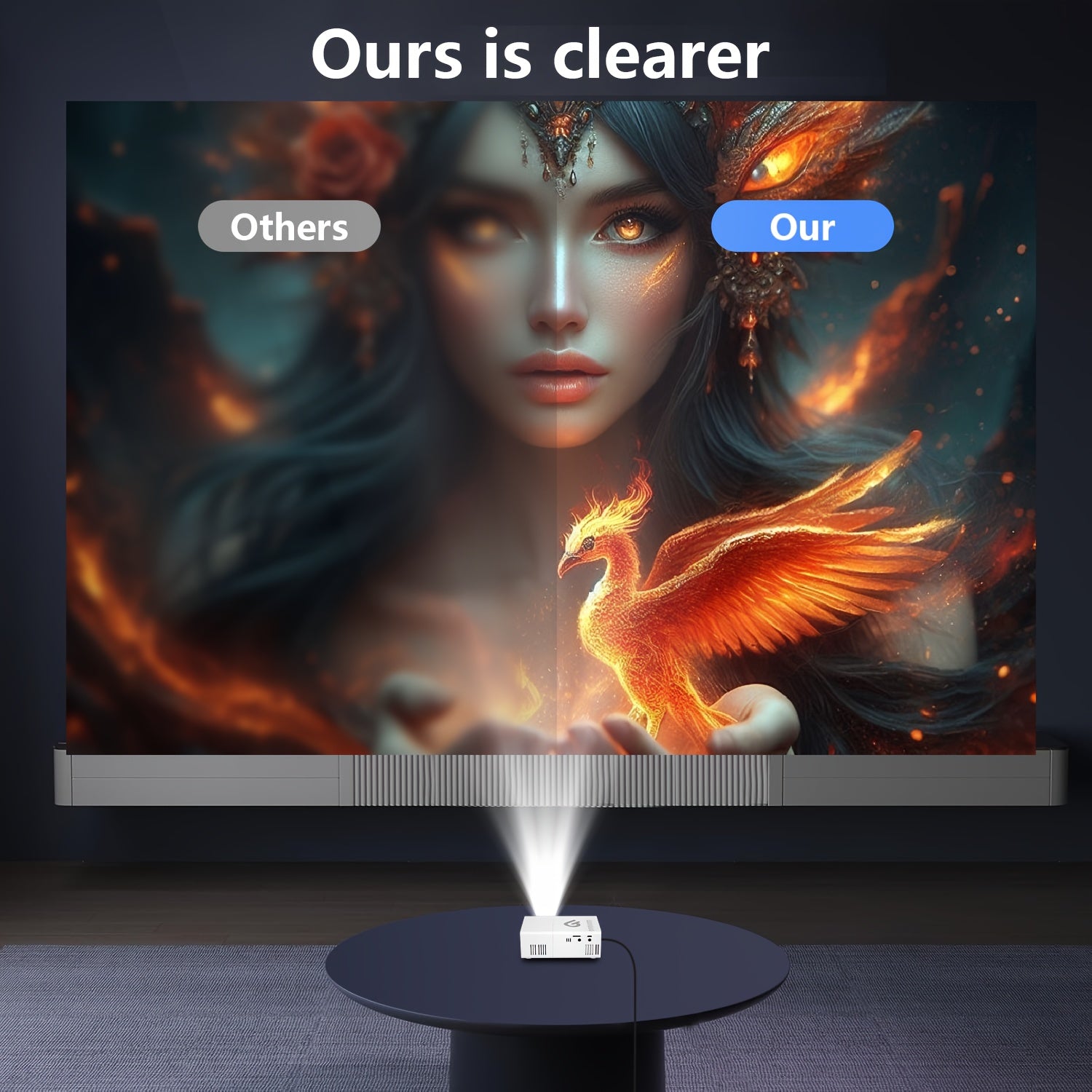 Портативный мини-проектор для домашнего кинотеатра и офиса, совместимый с USB, LED-подсветка