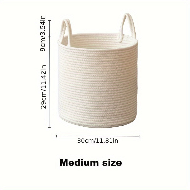 cesta de ropa redonda de tela con asas para ropa, juguetes y snacks