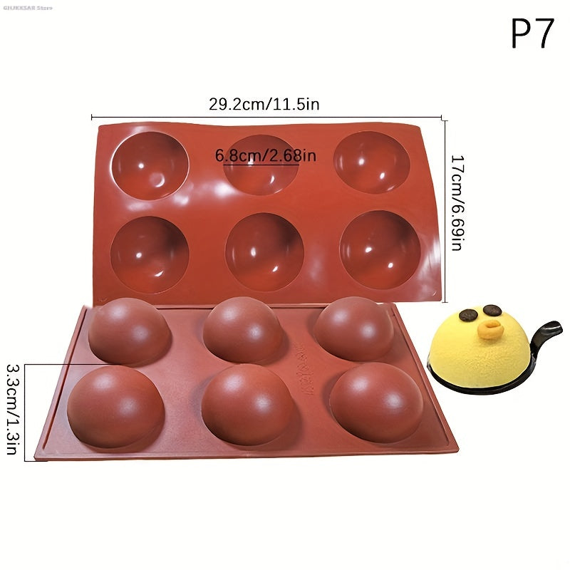 3D Silicone Hemisphere Chocolate Mold for Candy Pudding Baking Tools