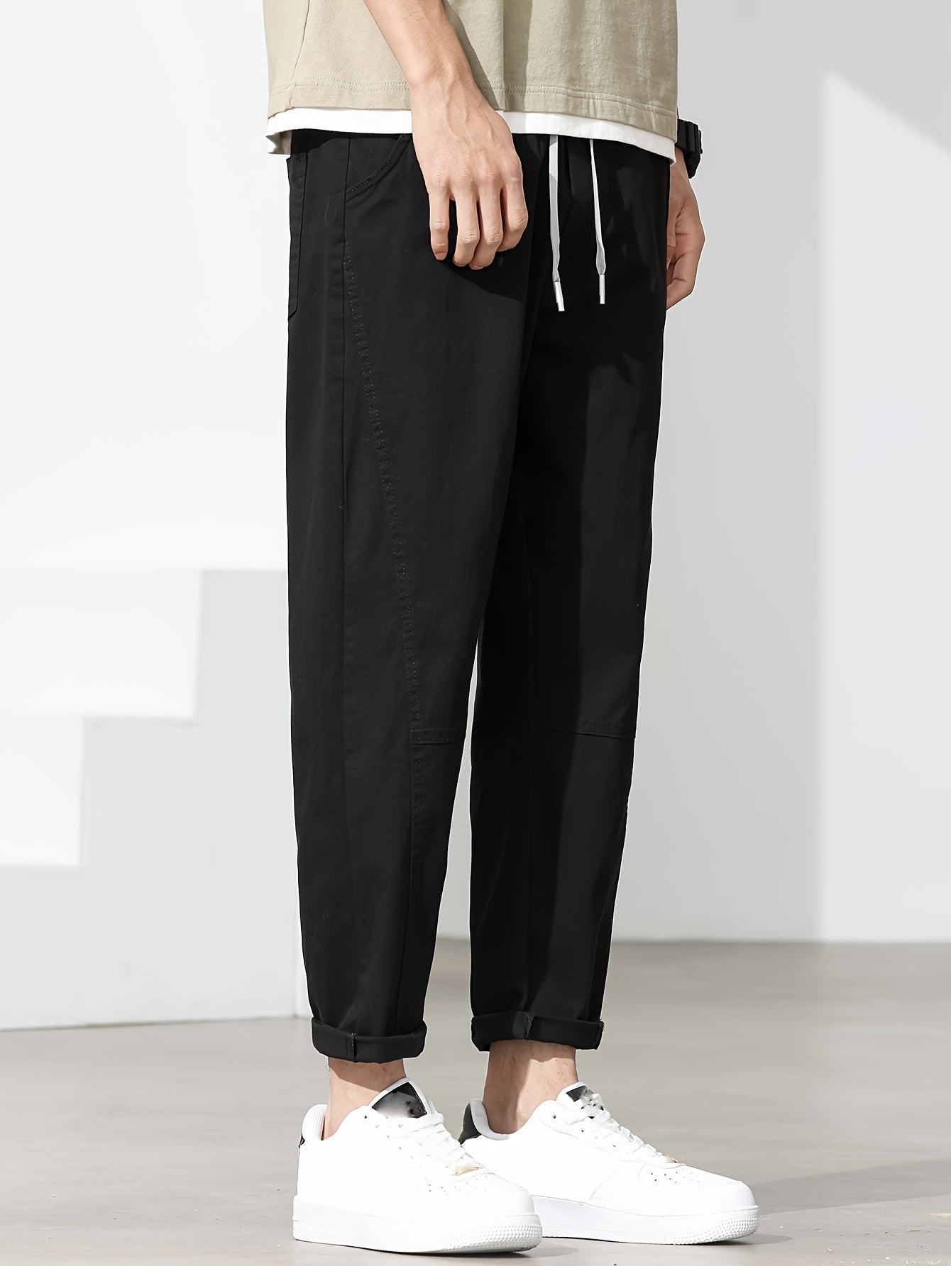 Pantalones cortos para hombre con bolsillos y estampado de alfabetos, de algodón, ajustados, de corte estrecho, casual, para todas las estaciones