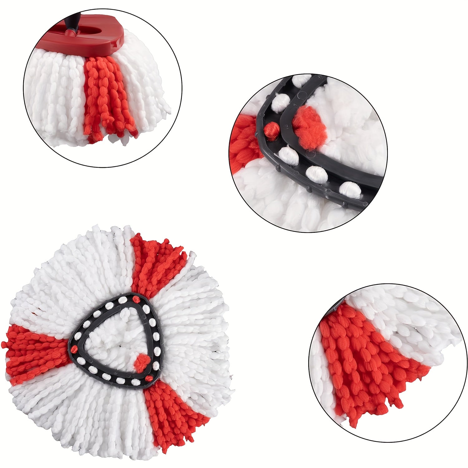 Pack of 3 Superfine Fiber Swivel Mop Heads for 14.48cm Triangular Mops