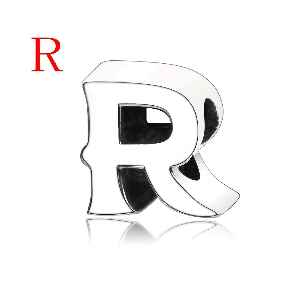 925 Sterling Silver Alphabet Letter Charms Beads for DIY Jewelry Making