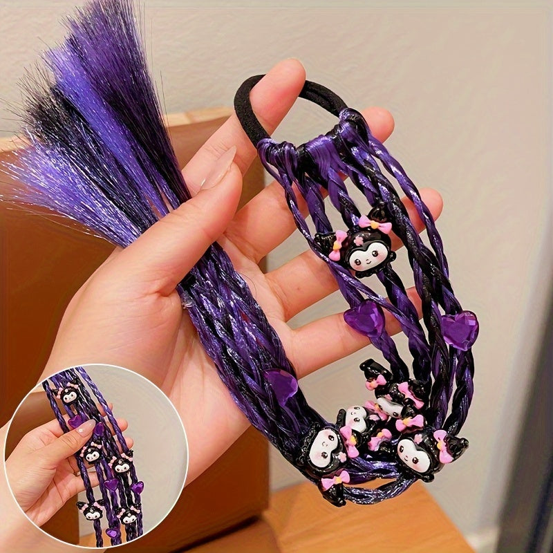 Multfilm Qahramoni Braid Boshqogʻi Bolalar uchun Sun'iy Rezina Ponytail Soch Aksesuar