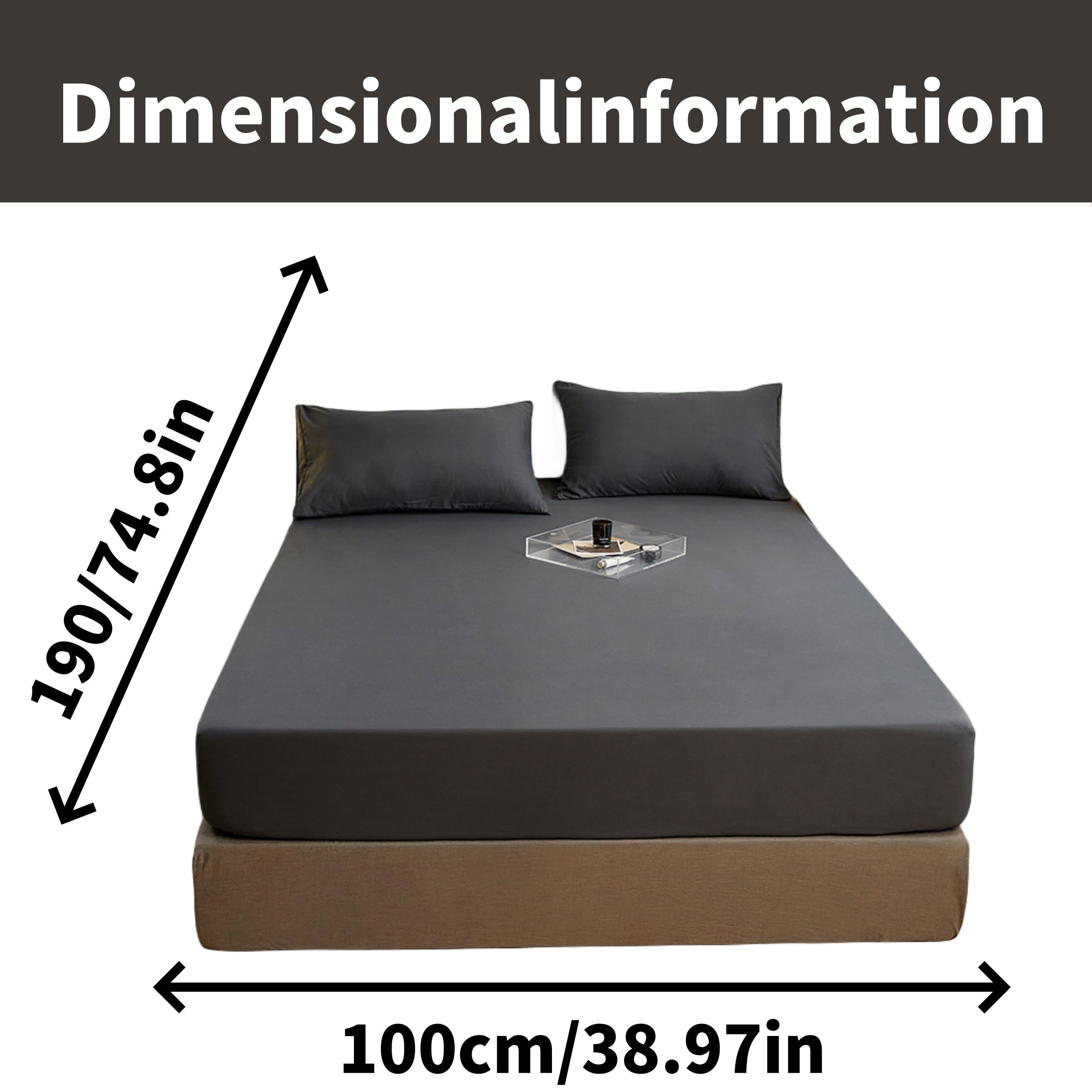 Juego de sábanas ajustadas de poliéster cepillado con 2 fundas de almohada, con bolsillo profundo, ropa de cama