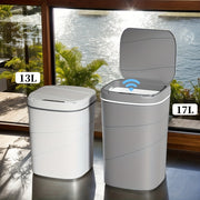 Универсальная мусорная корзина, подходящая для использования на кухне и в ванной, с крышкой, открывающейся по сенсору. Идеально подходит для пищевых отходов и отходов из ванной, таких как бумажные полотенца, волосы и косметика.