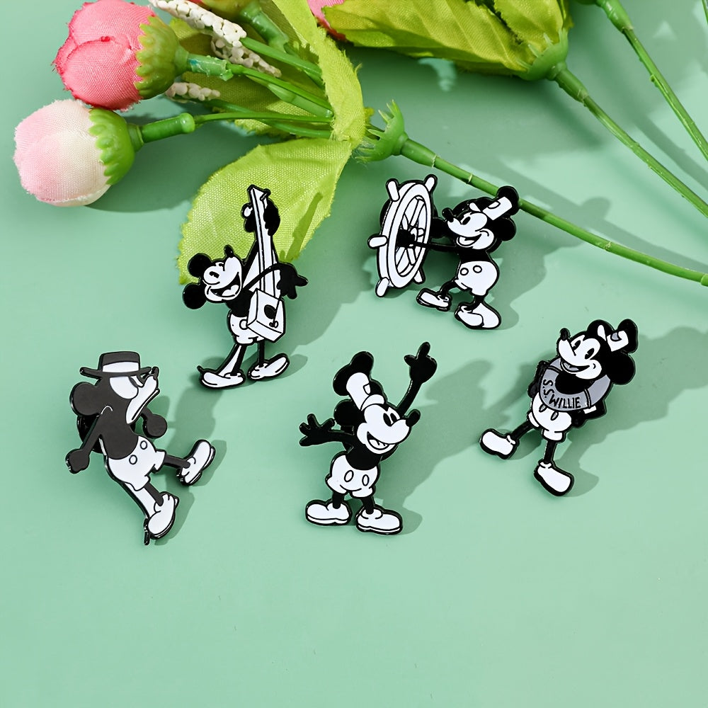 Disney Mickey Mouse Enamel Pins for Kids and Adults Alloy Cartoon Character Brooches Backpack Accessories