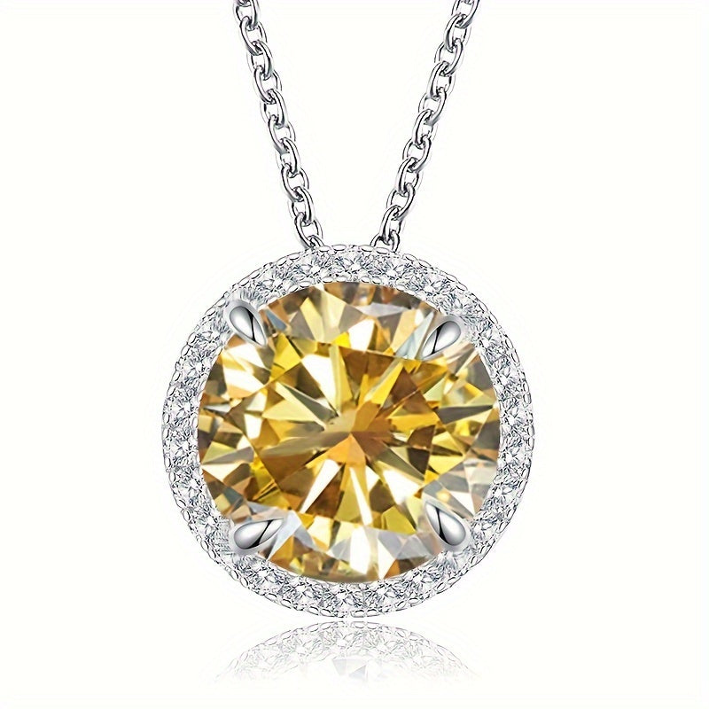 Unisex Moissanite Pendant Necklace 5ct Red Gold S925 Silver Engagement Gift
