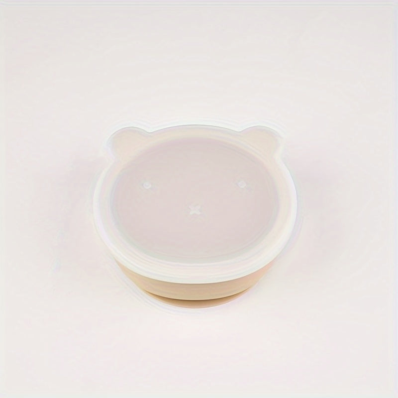 Kids' Silicone Feeding Bowl Set with Lid and Suction Base for Independent Eating