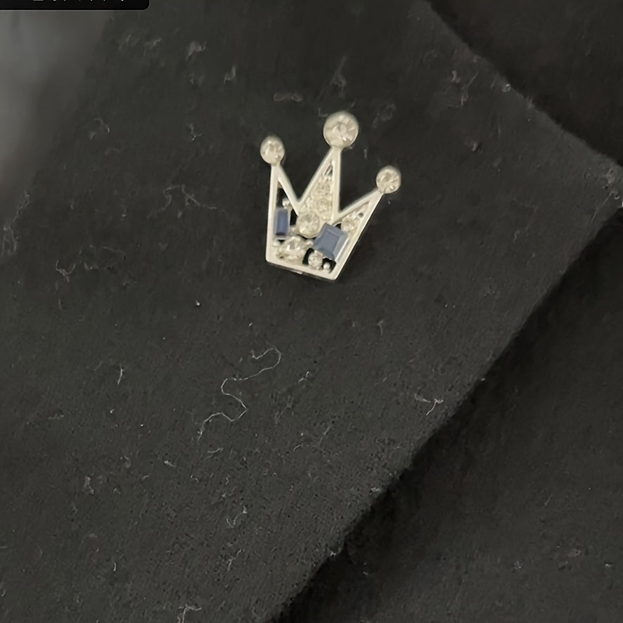 Vintage Alloy Brooch Pins Set with Crown Rose and Cartoon Flower Design