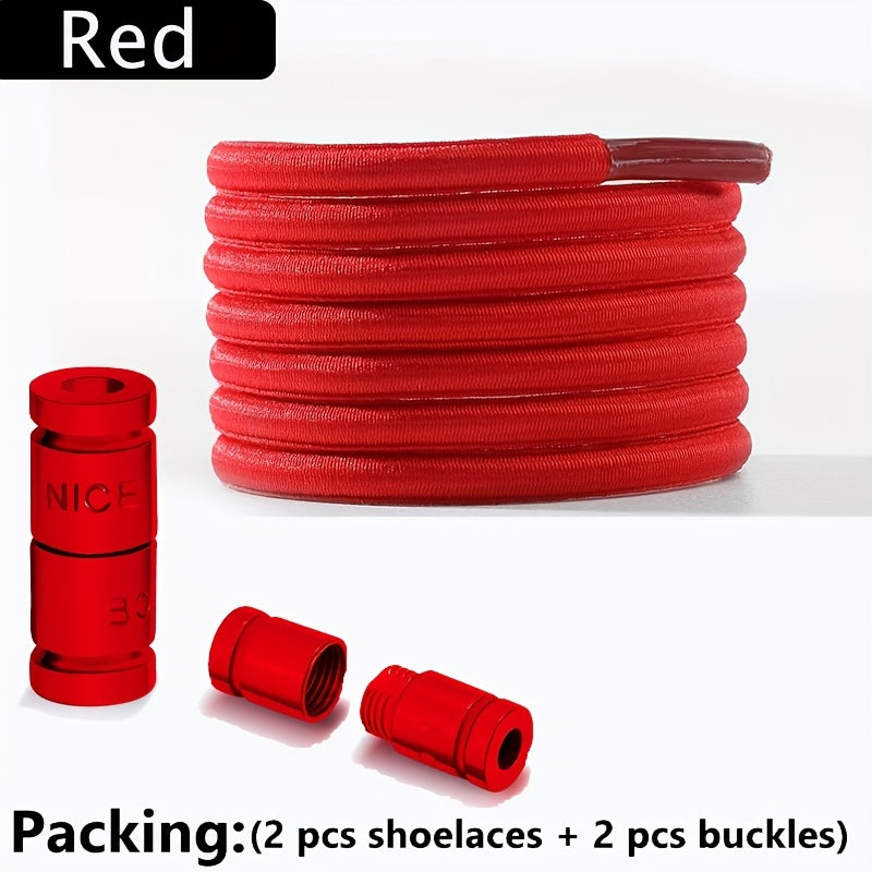 No-Tie Elastic Lace Shoes for Men and Women Quick-On Flat Shoe Laces